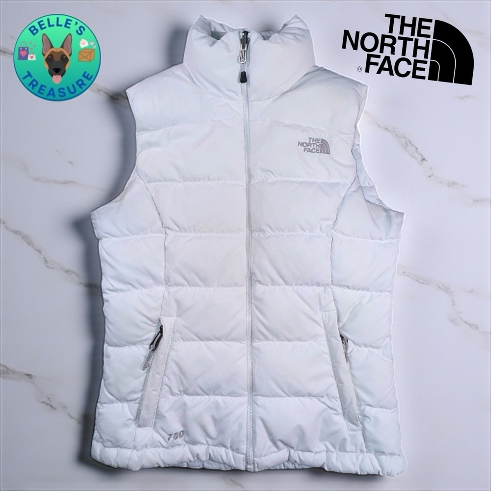 The North Face Vest Womens XS Nuptse 700 Puffer White Goose Down Relaxed Fit